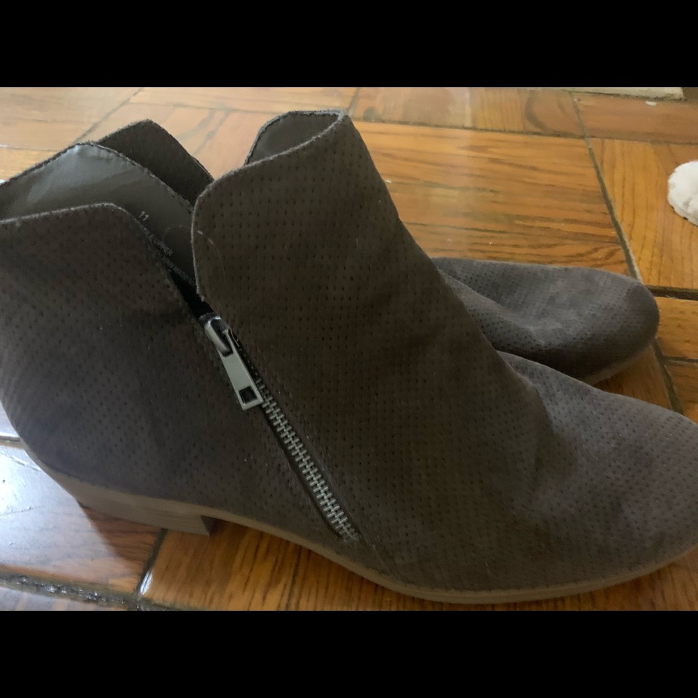 Gray Zipper Booties